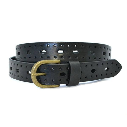 ENID - Womens Black Leather Belt  - Belt N Bags