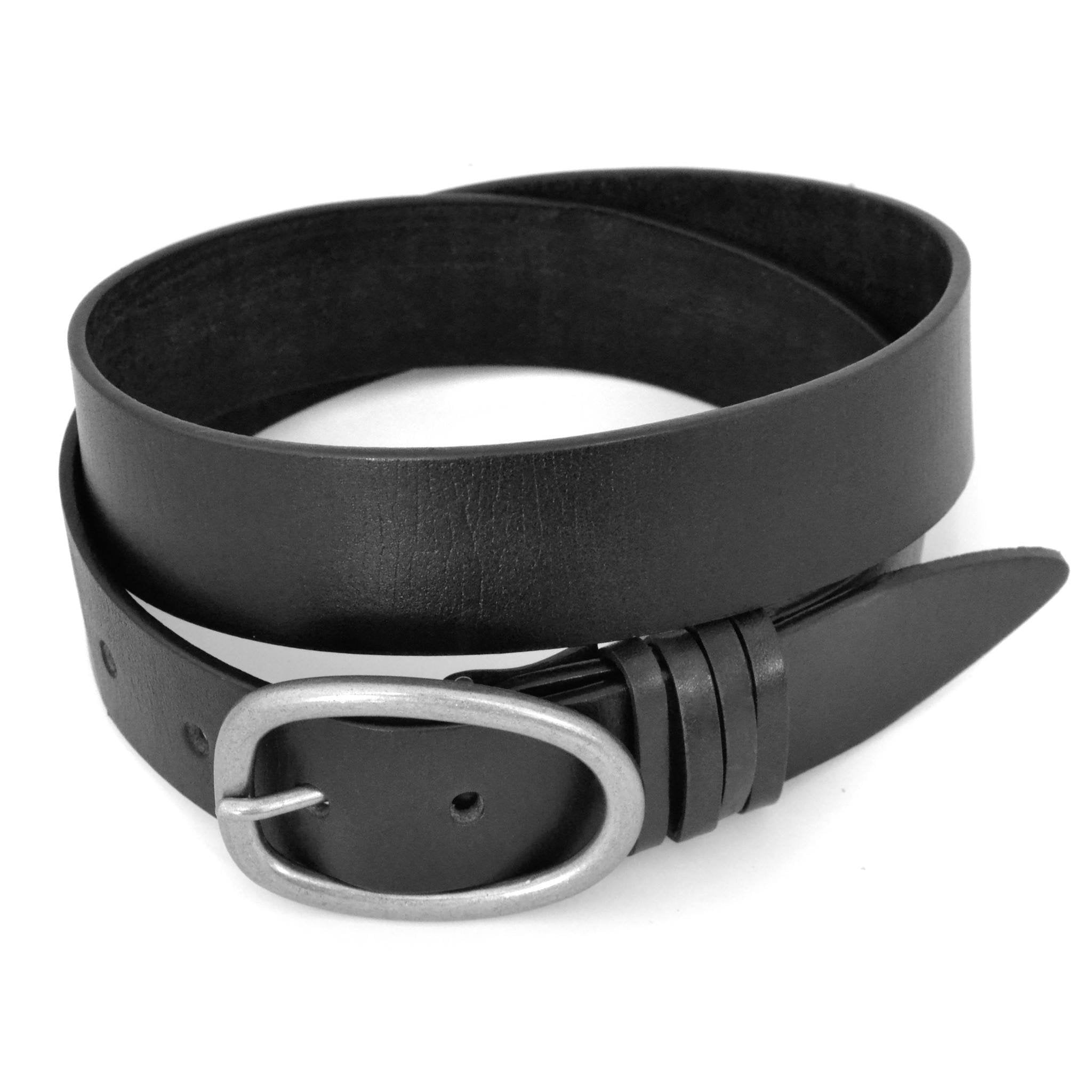 EDWIN Mens Black Leather Dress Belt The Fitting Belt Company
