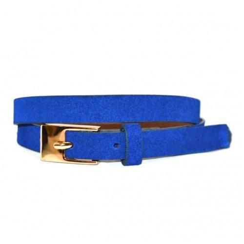 FAITH - Womens Blue  Soft Suede Leather Belt  - Belt N Bags