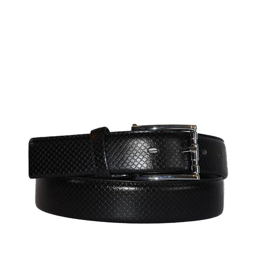 HARRIS - Mens Black Snake Texture Leather Belt  - Belt N Bags