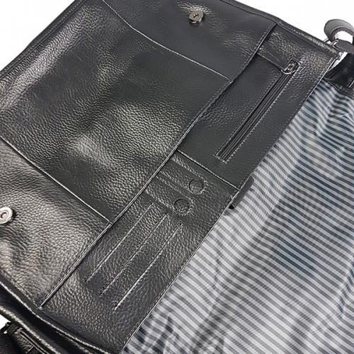Harry - Mens Black Leather Business Satchel Bag  - Belt N Bags