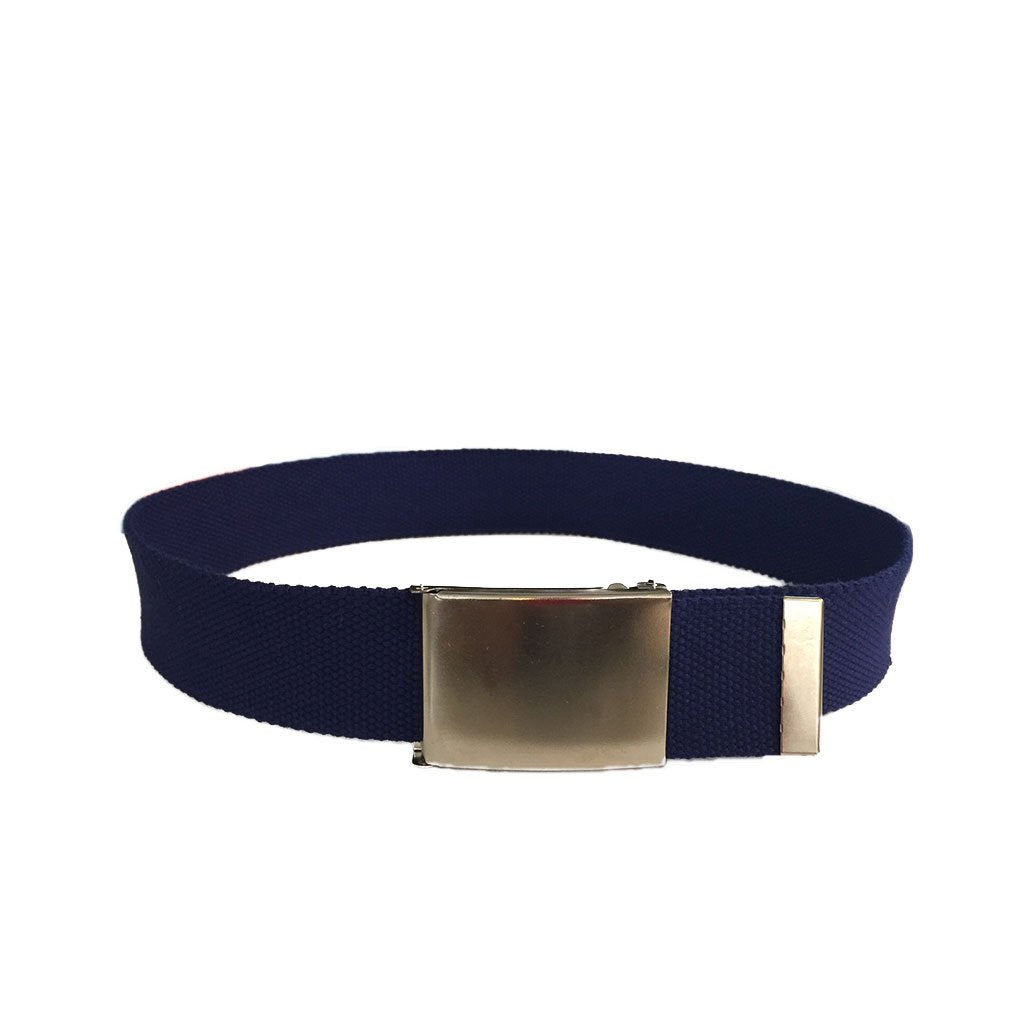 DEXTER - Cotton Nylon Webbing Belt with Silver Buckle Royal Blue  - Fitting Belt