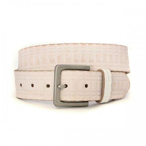 KHALID - Mens Off-White Leather Belt - BeltNBags