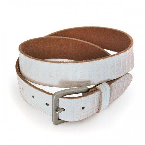 KHALID - Mens Off-White Leather Belt - BeltNBags