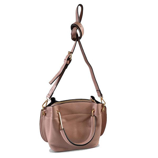 Lucy Blush Vegan Pebbled Leather Soft Handle Bag - BeltNBags