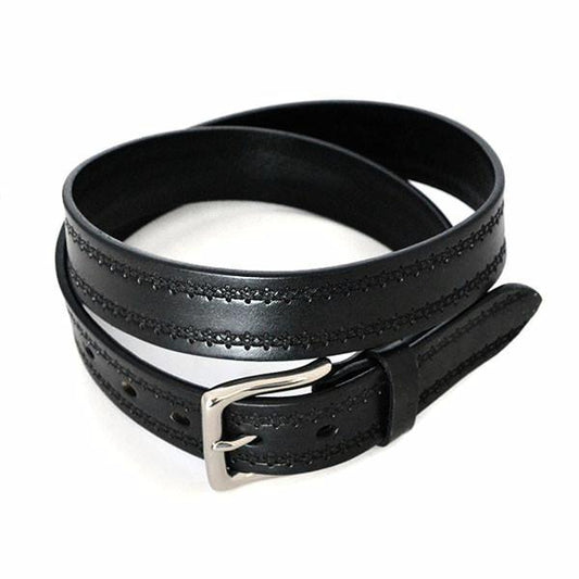 LUTHER - Unisex Black Leather Belt - BeltNBags