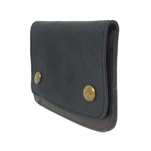 MORRIS - Men's Brown Genuine Leather Flip Wallet with Zip Pocket - BeltNBags