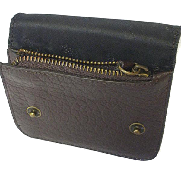 MORRIS - Men's Brown Genuine Leather Flip Wallet with Zip Pocket - BeltNBags