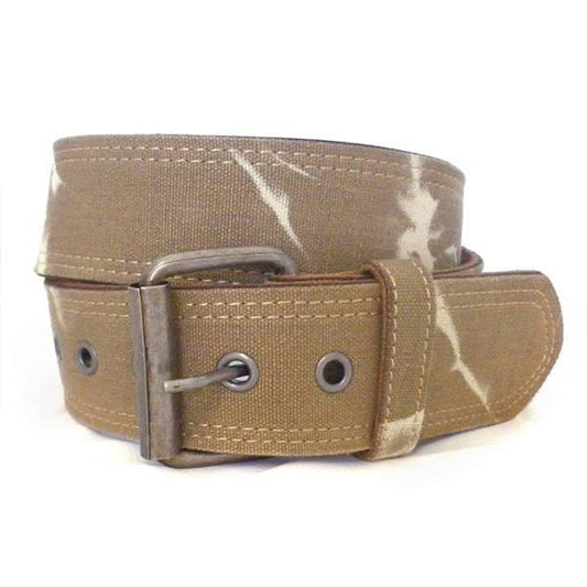 MIGUEL - Mens Sand Canvas & Leather Belt - BeltNBags