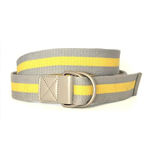 RODNEY - Mens Stone & Yellow Webbing Belt - BeltNBags