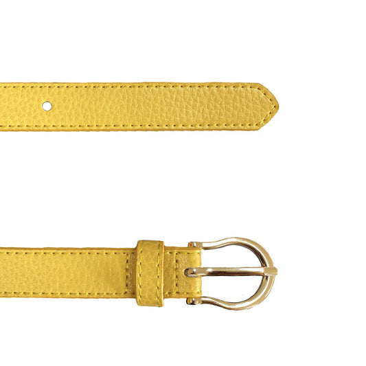 DAISY - Girls Yellow Genuine Leather Belt with Golden Buckle