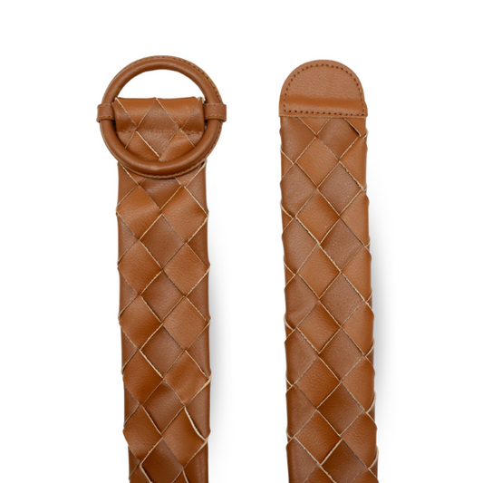 LONDRINA - Womens Brown Genuine Leather Plaited Belt