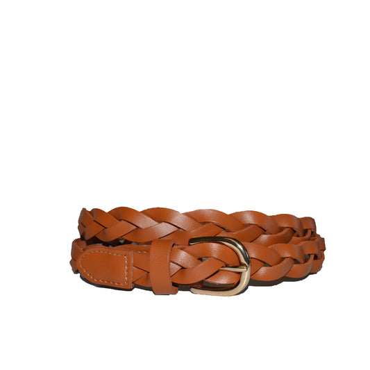 WAVERLY - Womens Tan Premium Leather Plaited Belt